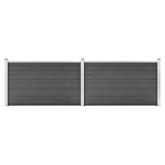 Fence Panel Set WPC 353x105 cm Black