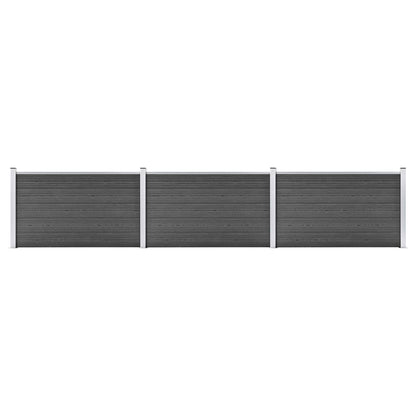 Fence Panel Set WPC 526x105 cm Black