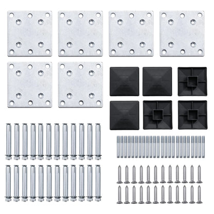 Fence Panel Set WPC 872x105 cm Black