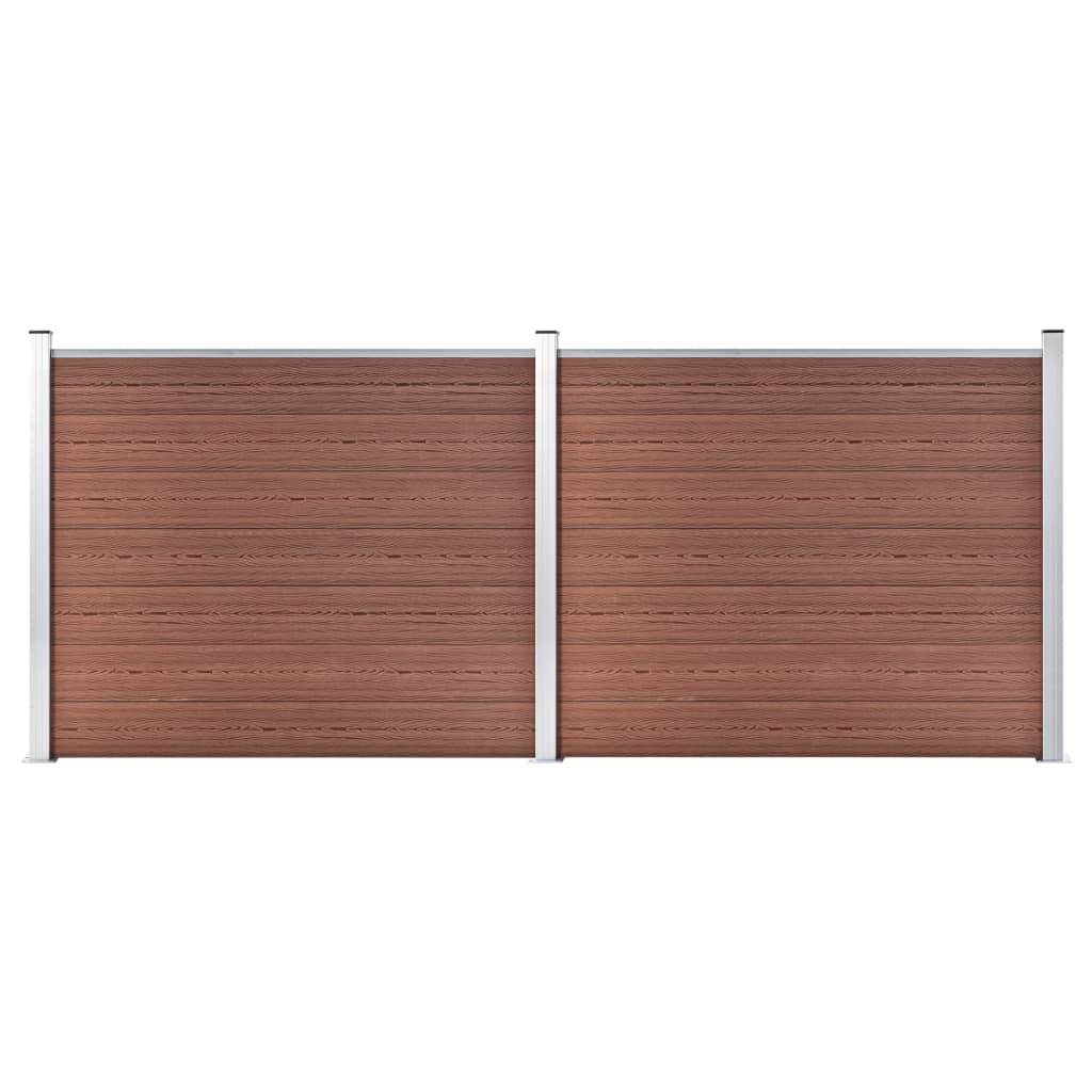 Fence Panel Set WPC 353x146 cm Brown