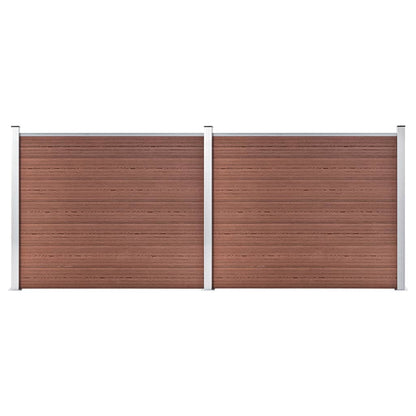 Fence Panel Set WPC 353x146 cm Brown