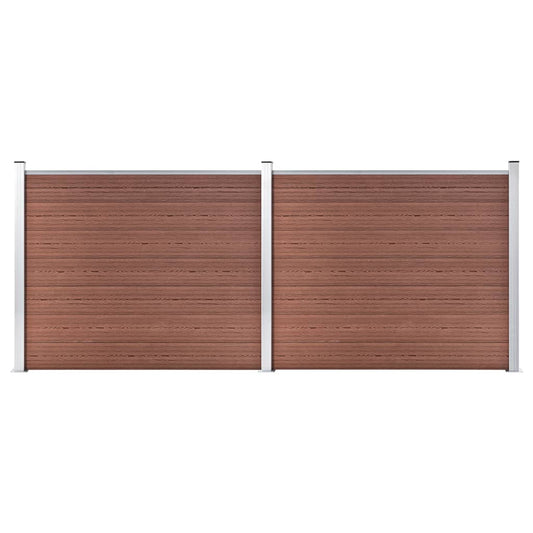 Fence Panel Set WPC 353x146 cm Brown