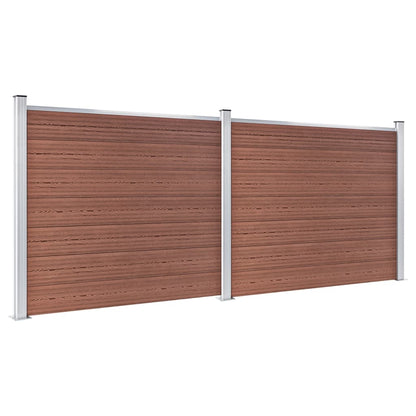Fence Panel Set WPC 353x146 cm Brown