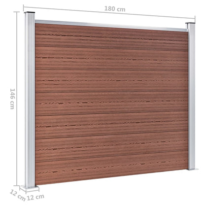 Fence Panel Set WPC 353x146 cm Brown