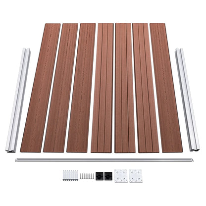Fence Panel Set WPC 353x146 cm Brown