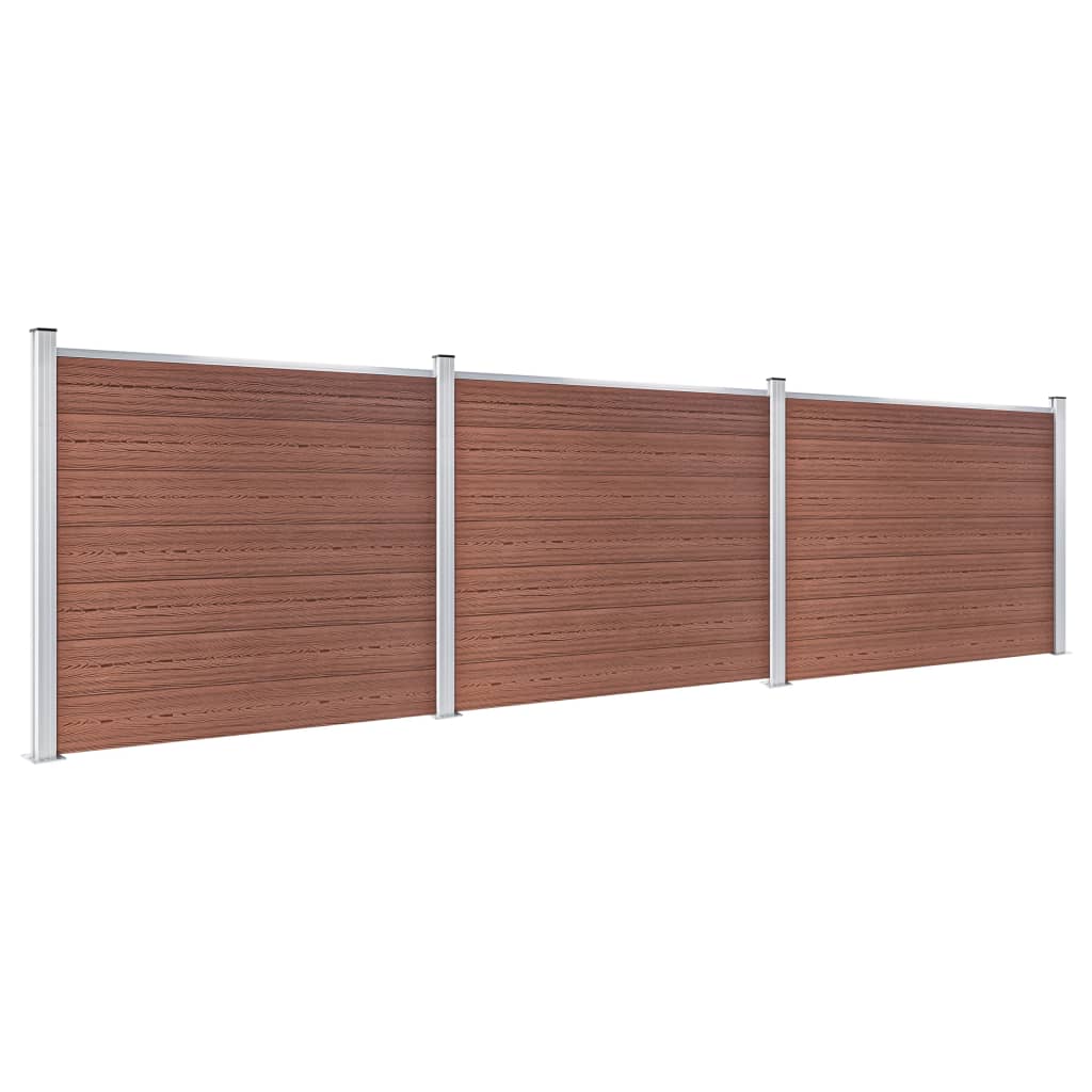 Fence Panel Set WPC 526x146 cm Brown