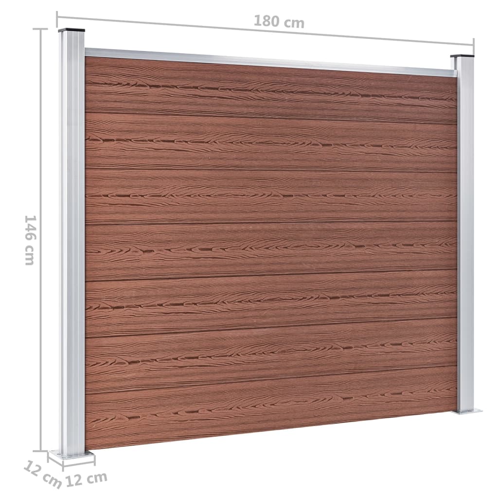 Fence Panel Set WPC 526x146 cm Brown