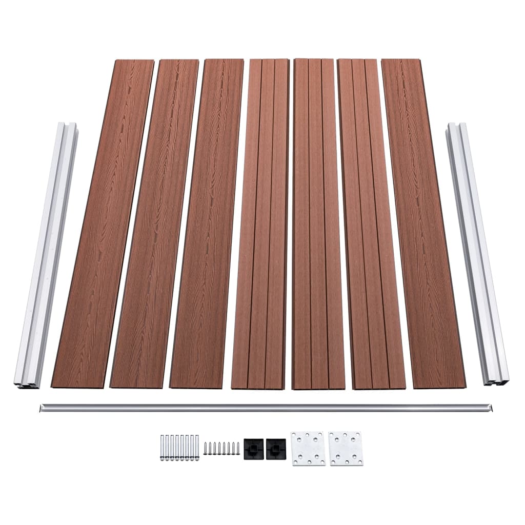Fence Panel Set WPC 526x146 cm Brown
