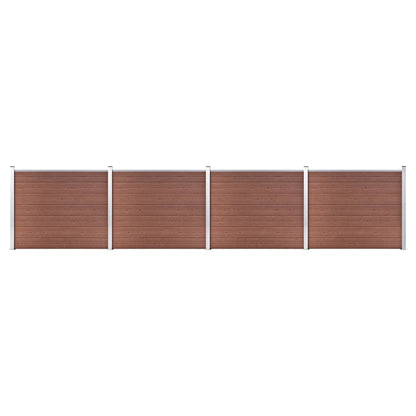 Fence Panel Set WPC 699x146 cm Brown