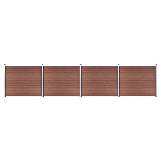 Fence Panel Set WPC 699x146 cm Brown