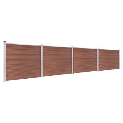 Fence Panel Set WPC 699x146 cm Brown