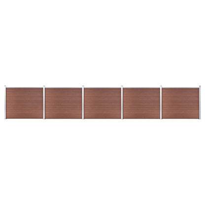 Fence Panel Set WPC 872x146 cm Brown