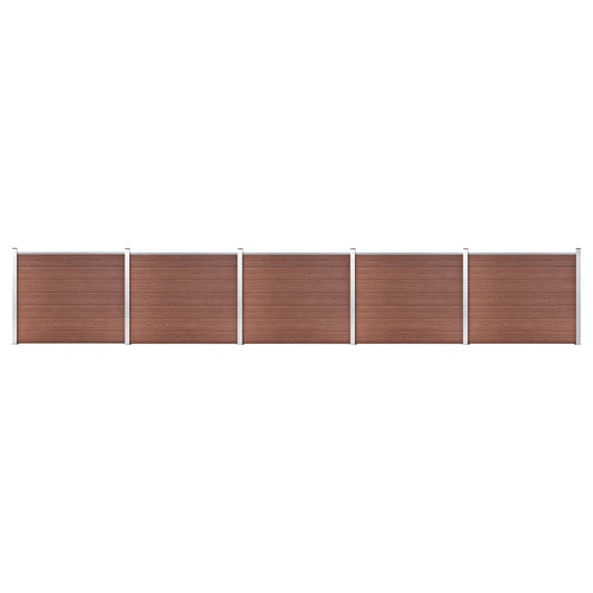 Fence Panel Set WPC 872x146 cm Brown