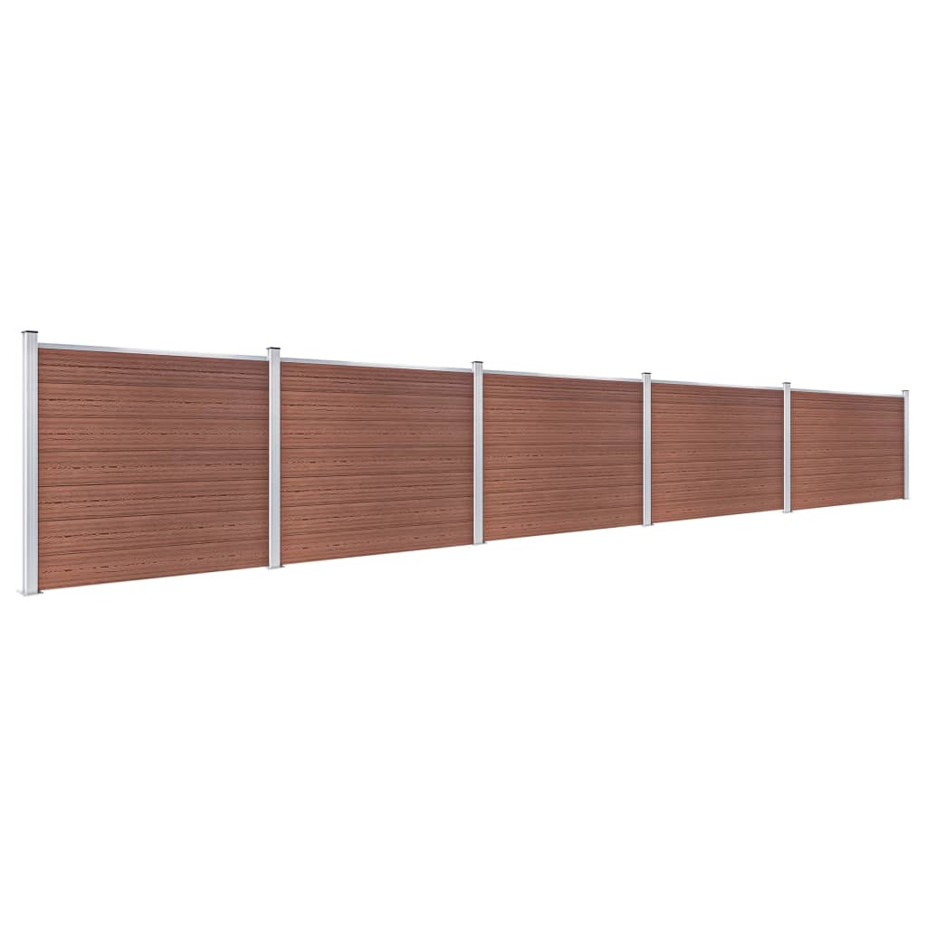 Fence Panel Set WPC 872x146 cm Brown