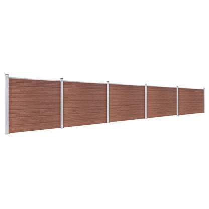 Fence Panel Set WPC 872x146 cm Brown