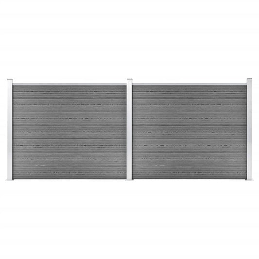 Fence Panel Set WPC 353x146 cm Grey