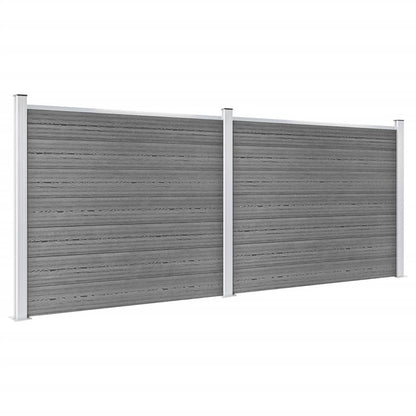 Fence Panel Set WPC 353x146 cm Grey