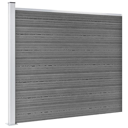 Fence Panel Set WPC 353x146 cm Grey