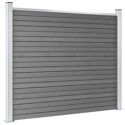 Fence Panel Set WPC 353x146 cm Grey