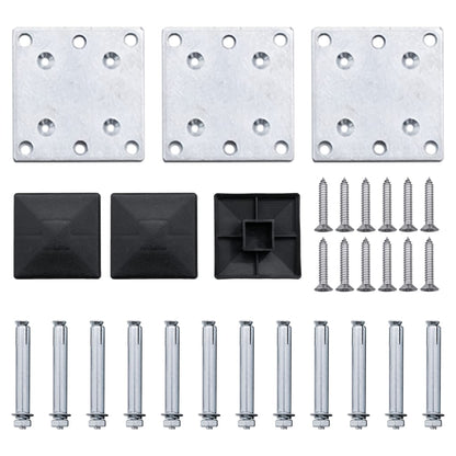 Fence Panel Set WPC 353x146 cm Grey