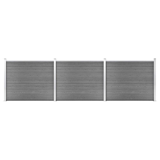 Fence Panel Set WPC 526x146 cm Grey