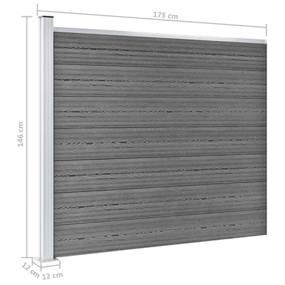 Fence Panel Set WPC 526x146 cm Grey