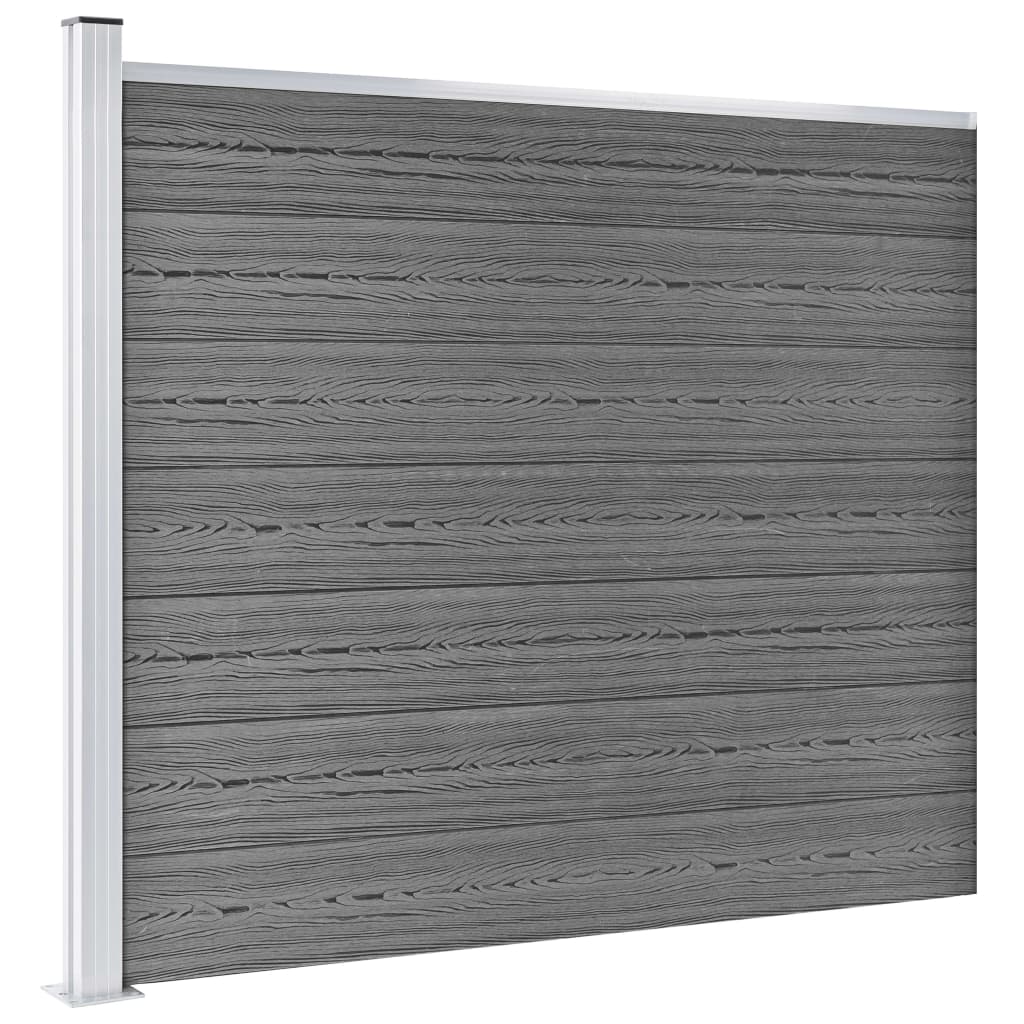 Fence Panel Set WPC 526x146 cm Grey