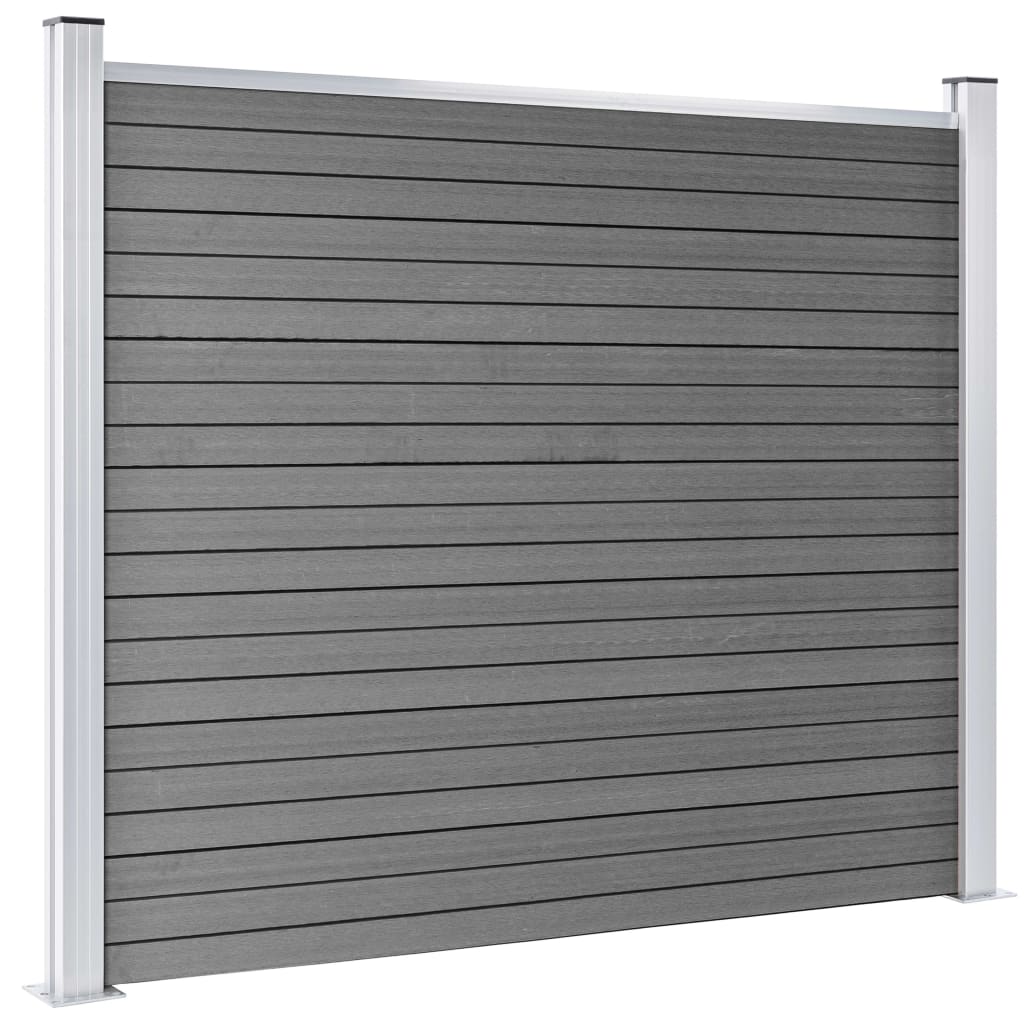 Fence Panel Set WPC 526x146 cm Grey