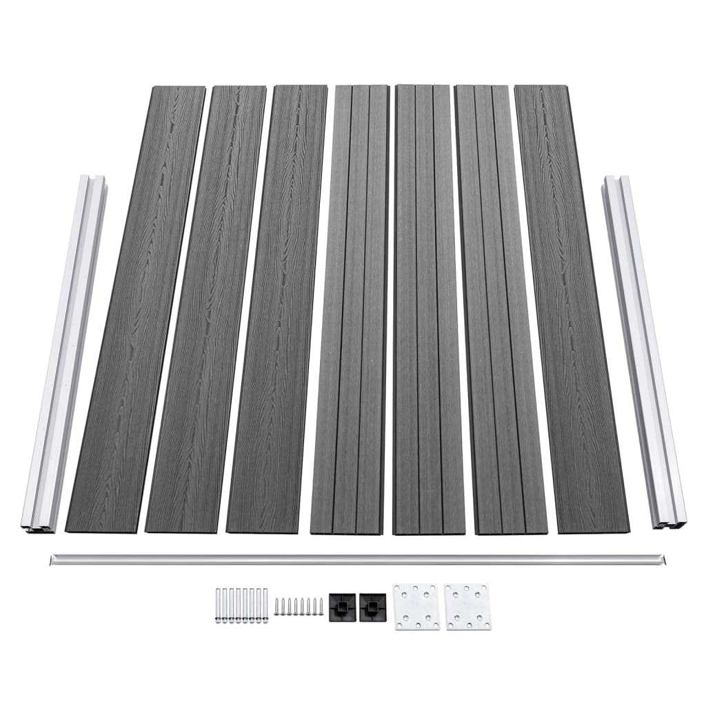 Fence Panel Set WPC 526x146 cm Grey