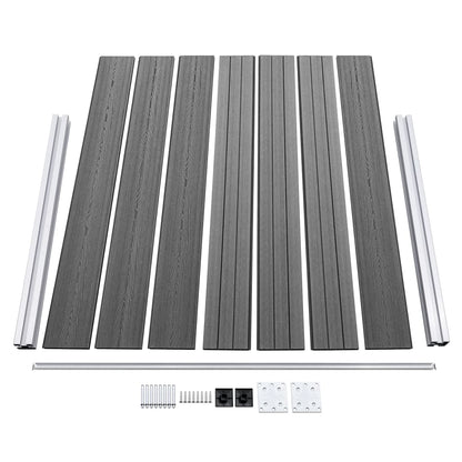 Fence Panel Set WPC 526x146 cm Grey
