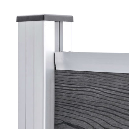 Fence Panel Set WPC 526x146 cm Grey