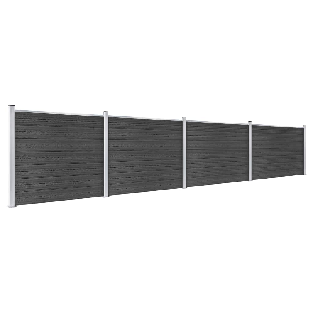Fence Panel Set WPC 699x146 cm Grey