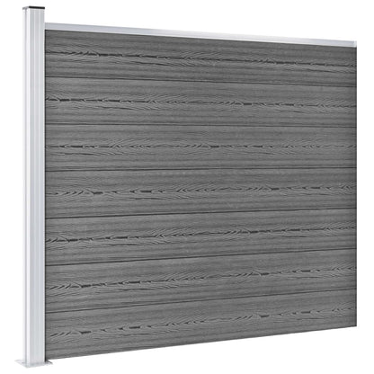 Fence Panel Set WPC 699x146 cm Grey