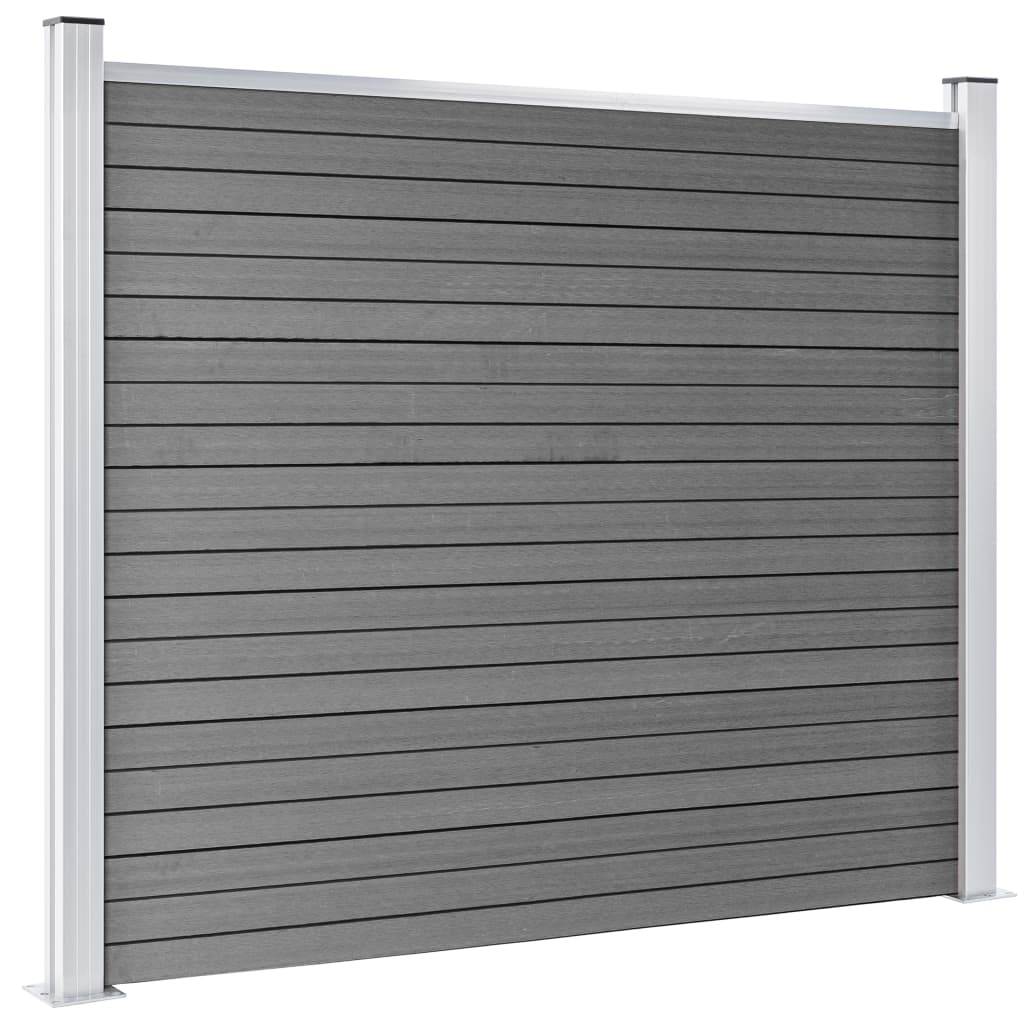 Fence Panel Set WPC 699x146 cm Grey