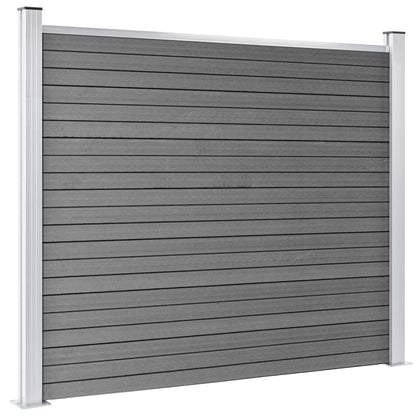 Fence Panel Set WPC 699x146 cm Grey
