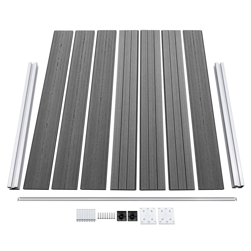 Fence Panel Set WPC 699x146 cm Grey