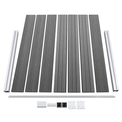 Fence Panel Set WPC 699x146 cm Grey