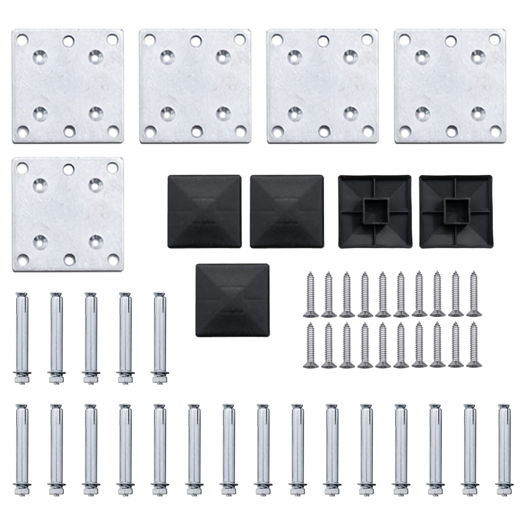 Fence Panel Set WPC 699x146 cm Grey
