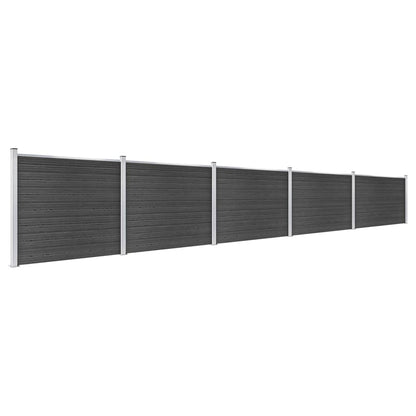 Fence Panel Set WPC 872x146 cm Grey