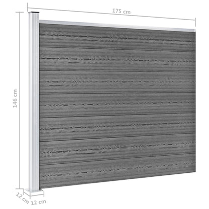 Fence Panel Set WPC 872x146 cm Grey
