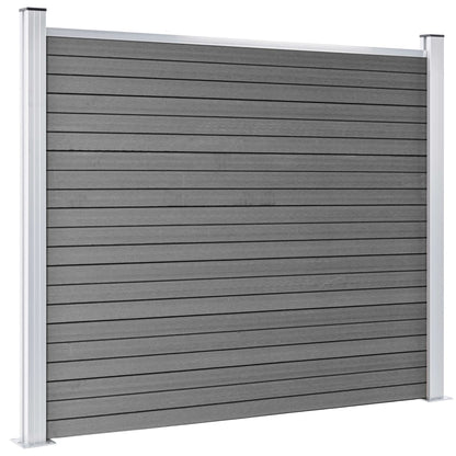 Fence Panel Set WPC 872x146 cm Grey