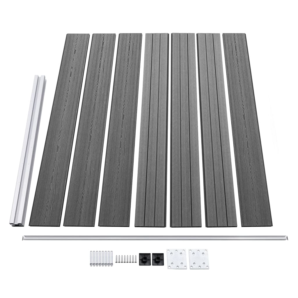 Fence Panel Set WPC 872x146 cm Grey