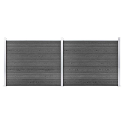 Fence Panel Set WPC 353x146 cm Black
