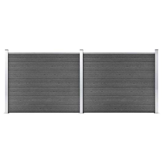 Fence Panel Set WPC 353x146 cm Black