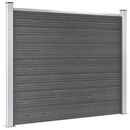 Fence Panel Set WPC 353x146 cm Black