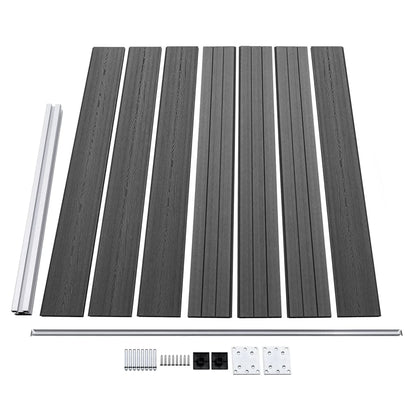Fence Panel Set WPC 353x146 cm Black