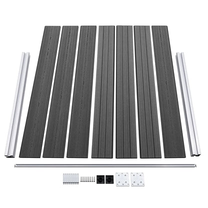 Fence Panel Set WPC 353x146 cm Black
