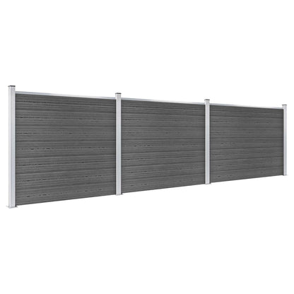Fence Panel Set WPC 526x146 cm Black