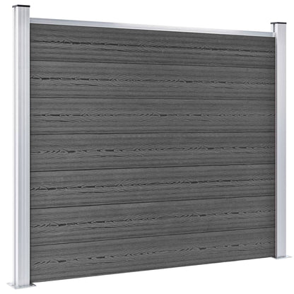 Fence Panel Set WPC 526x146 cm Black