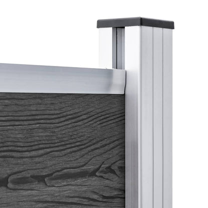 Fence Panel Set WPC 526x146 cm Black